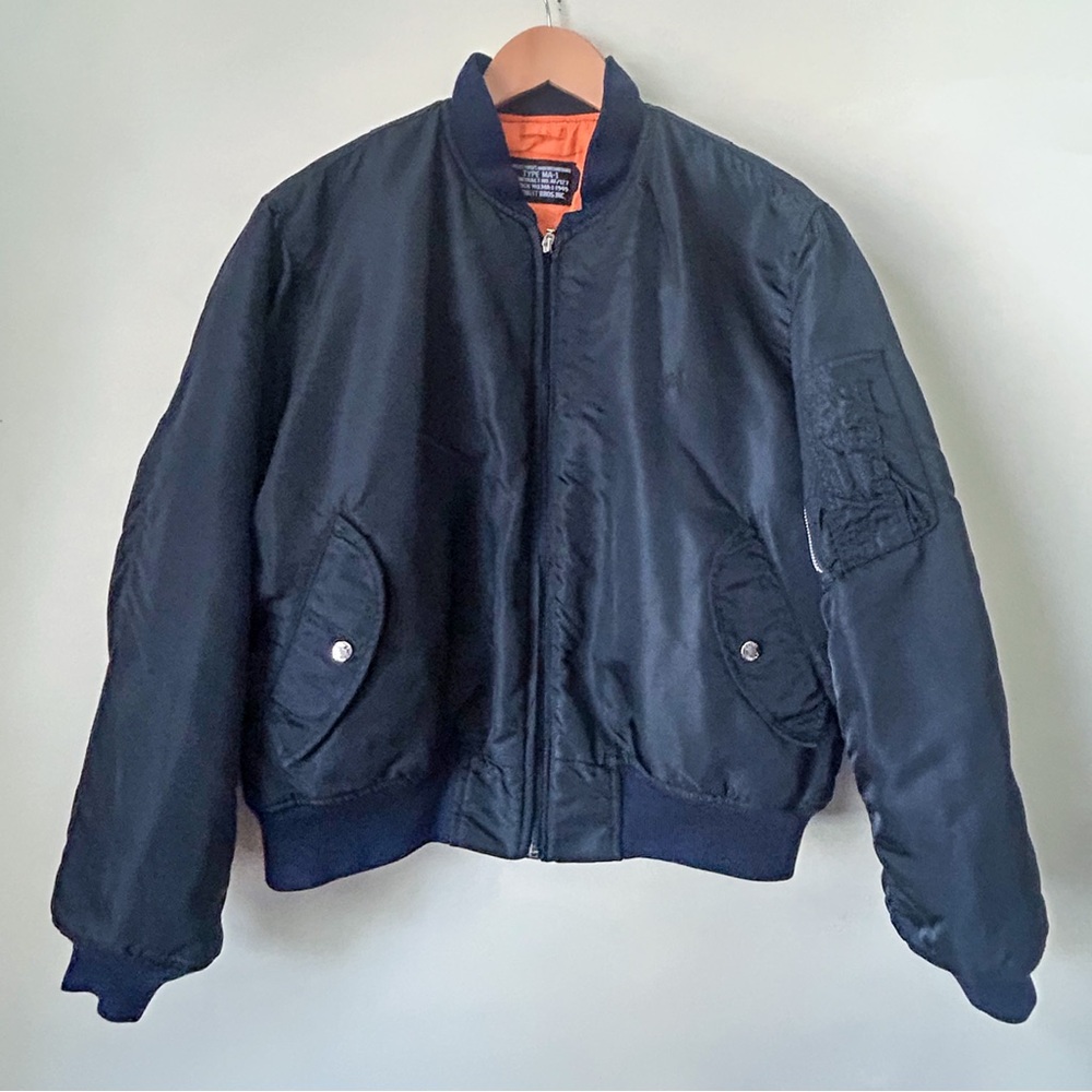 SCHOTT NYC MA-1 Flight Jacket – Made in USA – Military Spec Label – Men’s L - Picture 2 of 10